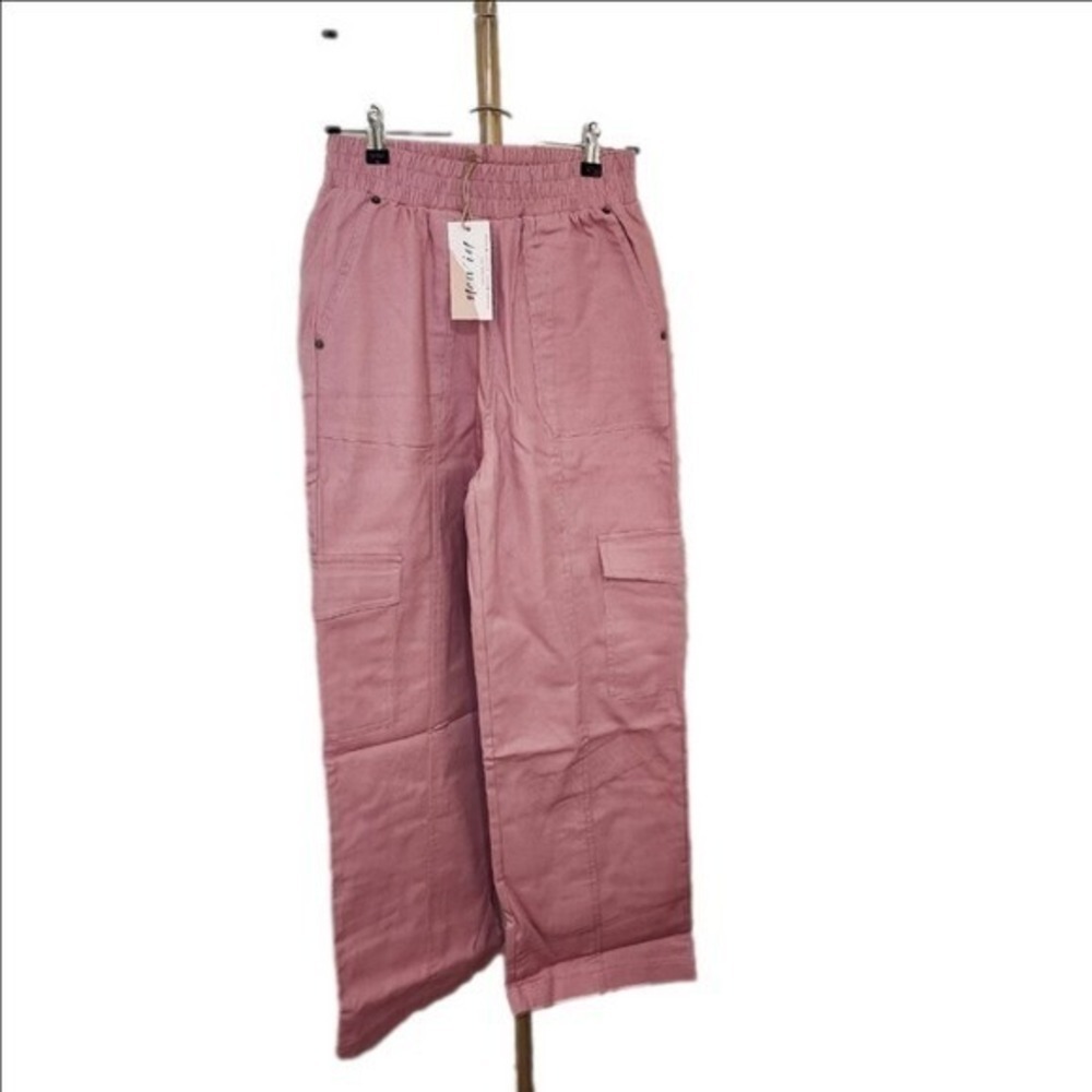 Very J Mauve‎ High-Rise Wide-Leg Cargo Pants Women's Size M NWT